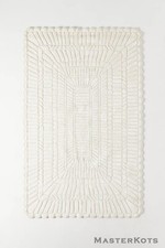 Brighton Ivory Modern Thick Hand-Tufted 100% Wool Area Rug Carpet