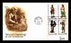 FOLK ART WOOD CARVING SET ARTCRAFT COPYRIGHT#BLOCK 1986 FDC CIGAR STORE INDIAN