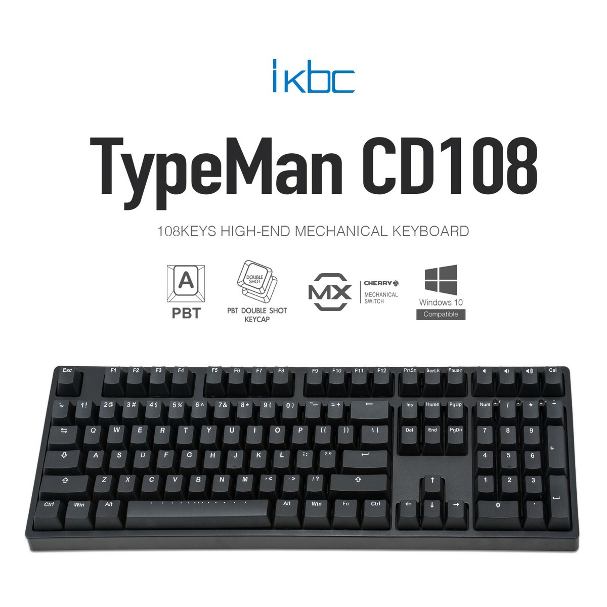 iKBC CD108 v2 Mechanical Ergonomic Keyboard with Cherry MX Switch