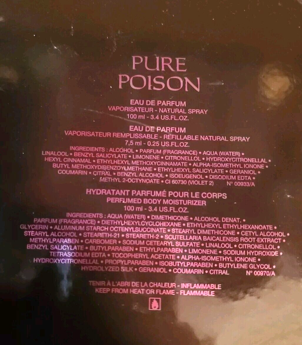 Dior PURE POISON Eau de Parfum Perfume Body Lotion 3.4oz 100ml