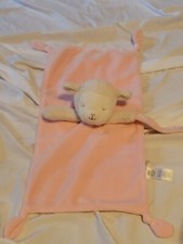 Carters Pink Lovey Blanket Plush Lamb sheep Rattle Pacifier Holder EUC