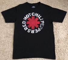 Red Hot Chili Peppers Official Logo Men's Black T-Shirt Size Medium