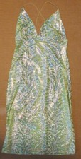 DDD Dupple Sequin Green Spaghetti Party Dress Size Large 'Forest Creek Gems'