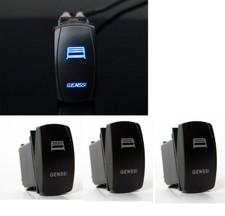 4 Marine Boat Trailer RV Rocker Switch On Off SPST 5 Pin Blue LED Auto