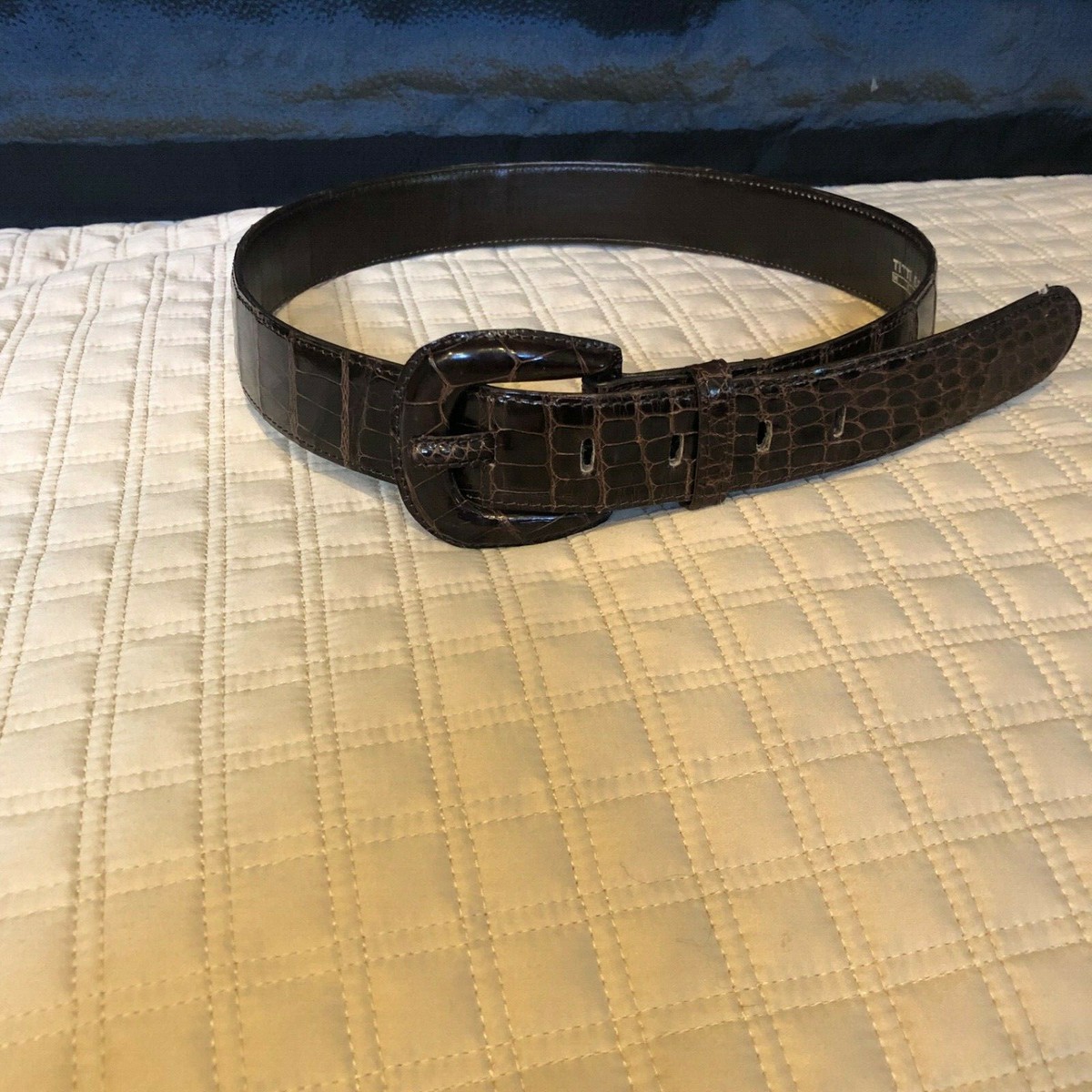 ?Titti Dell’Acqua Genuine alligator leather belt wrapped buckle ABP leather belt + steel buckle - Wild alligator – ABP Concept main image 4