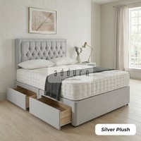 Double Divan Bed Storage Drawer 24INCH Headboard Single Chester Plush Velvet