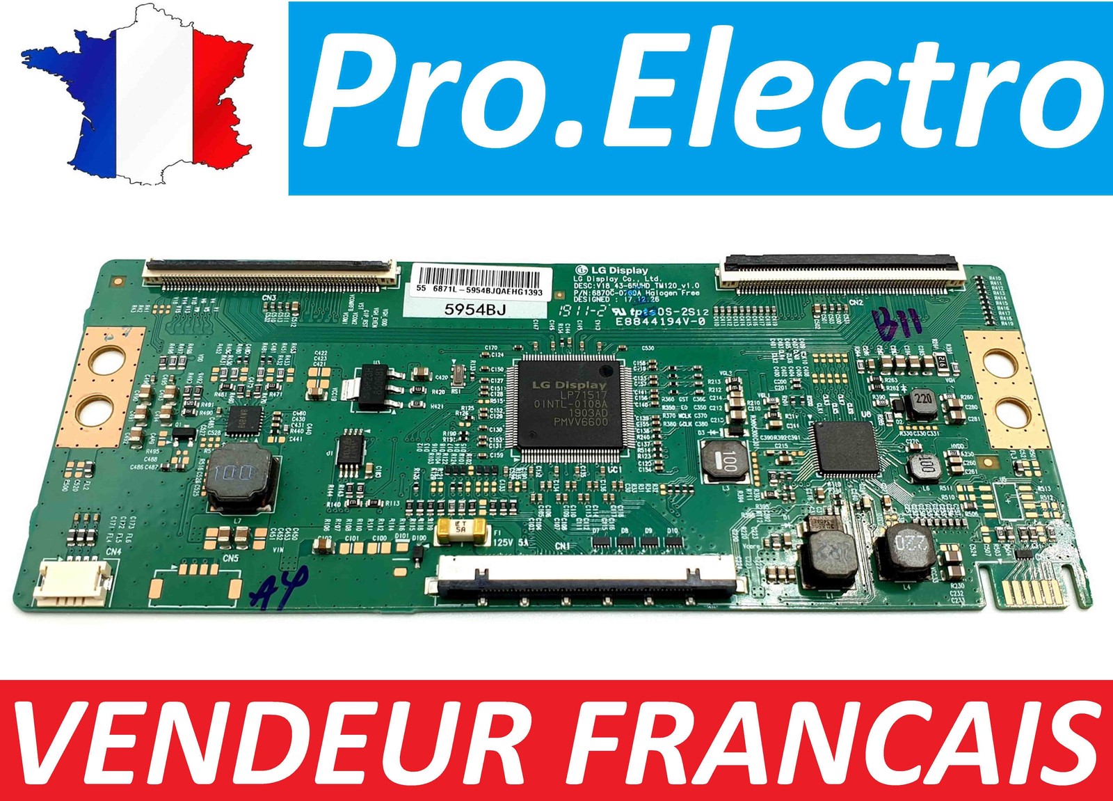 Carte T-CON LG 6870C-0769A pour TV Panasonic TX-43GX550E 43-55 UHD
