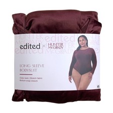 Edited by Hunter McGrady Womens Long Sleeve Bodysuit, Crewneck, Plus Size 3X