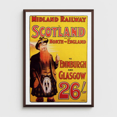 Scotland Midland Railway Vintage Travel Poster Edinburgh Glasgow 24x36