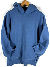 Vintage Russell Athletic Hoodie Sweatshirt Blank Men's XL Light Blue 90s Y2K
