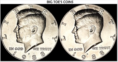 1988 P&D  KENNEDY HALF DOLLARS, VERY BEAUTIFUL COINS, FAST SHIPPING