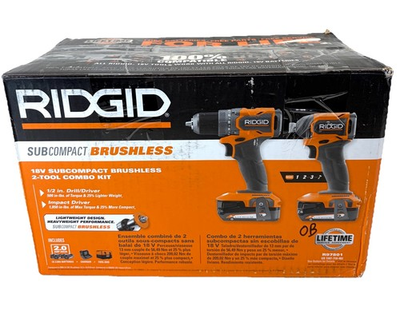 #ad Ridgid 18V SubCompact Brushless Drill amp; Impact Driver W 2 Ah Batteries R97801 $149.99