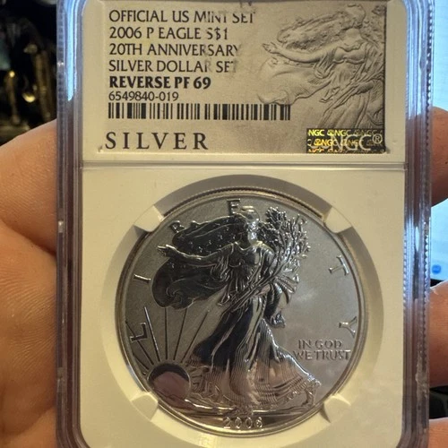 2006-P Reverse Proof American Silver Eagle 20th Anniversary NGC PF69
