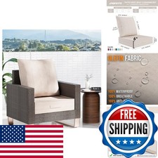 AOFEITE Outdoor Olefin Deep Seat Cushion Set 24''x24''x6'' Light Beige