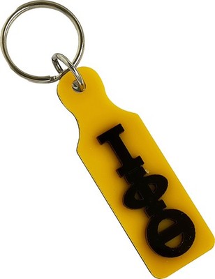 Iota Phi Theta Small/Mini Paddle Key Chain With Mirror [Gold - 3.25'' x 1'']