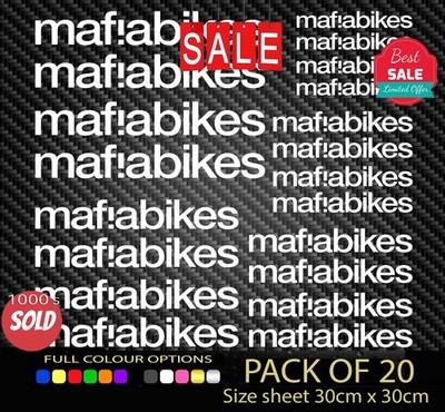 20x Mafia Bikes Vinyl Aufkleber Sticker Blatt Fahrrad Radfahren Fahrrad NEU