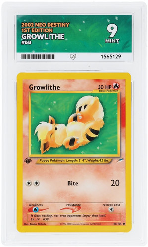 Growlithe (1st Edition) graded ACE 9 for sale on eBay