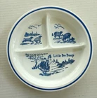 Vintage Vitrock Milk Glass Divided Little Bo-Peep Plate