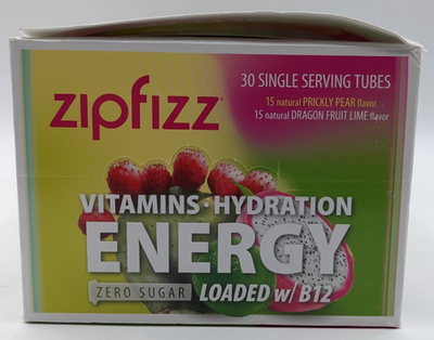 Zipfizz Energy Drink Mix Combo 30 Tubes Dragonfruit Lime and
