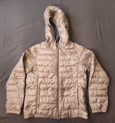 Uniqlo Ultra Light Down Jacket Women Size 11 Khaki Outer Nylon