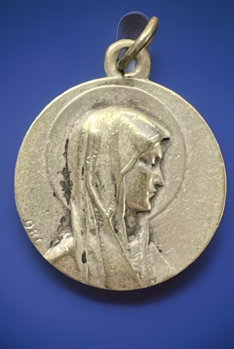 Vintage Catholic OBC Our Lady Of Lourdes Silver Tone Religious Medal | eBay