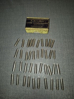 R. BELL'S SONS ALEXANDRIA VA. LORD CHANCELLOR (40) PEN NIBS W/ORIGINAL BOX, RARE