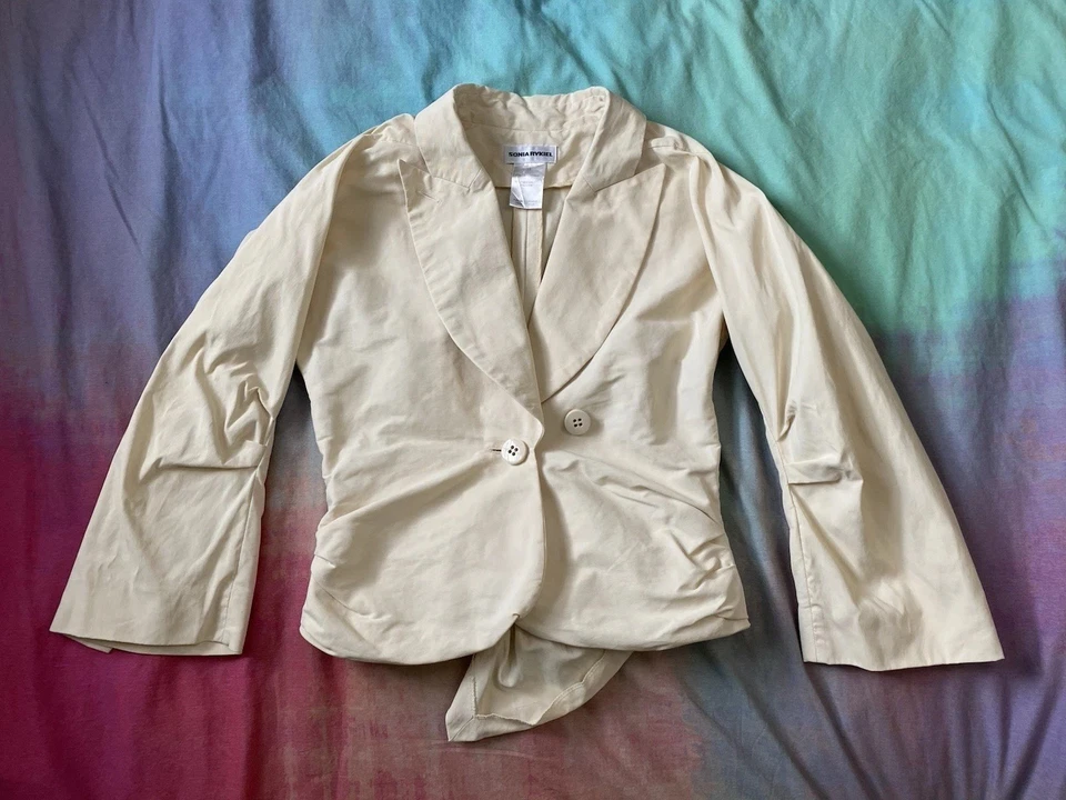 Chaqueta Blazer Vintage Años 90 Sonia Rykiel Asimétrica Avant Garde Esmoquin París Talla 38 Foto 2 de 4