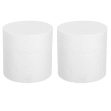 Round Foam Cake Dummy, 4"x 3" White Fake Cake Circles Dummies, 2Pcs