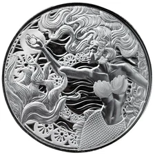 2025 1 oz Samoa Mermaid & The Pearl .999 Silver Coin (BU) #A446