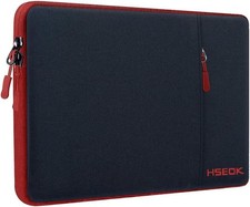 15.6 16 Inch Laptop Sleeve Case for MacBook Pro 16", Neo 16, and More - Black/Re