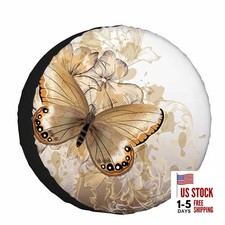 Spare Tire Cover for RV Trailer Beautiful and Water 15 inch Big Butterfly