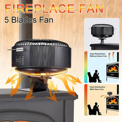 #ad 5 Blade Stove Fan Thermoelectric No Electricity Required $141.40