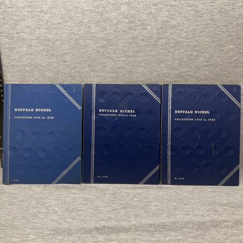 (3) Whitman Buffalo Nickel Coin Folders 1913-1938 No. 9008