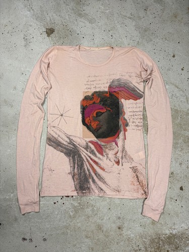 John Galliano, Vintage 2000s John Galliano Overprint Abstract Print Tee Long Sleeve archive