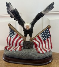 Bald Eagle Resin Figurine with American Flags...