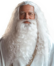 Wizard Wig and Beard Set for Adults Halloween Costume White