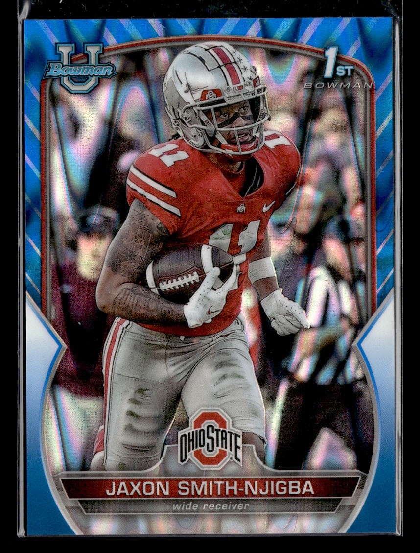 2022 Bowman University Chrome #78 Jaxon Smith-Njigba Blue Refractor #/199