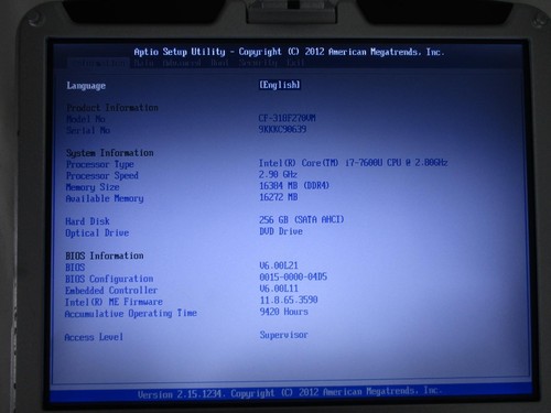 Panasonic Toughbook CF-31 MK6 i7-7600U 2.8Ghz 16GB 256GB GPS LTE Wi-Fi DVD -read - Picture 11 of 24