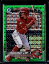 2025 Bowman Chrome Jirvin Morillo Green Shimmer Refractor 1st Prospect #/99 Reds