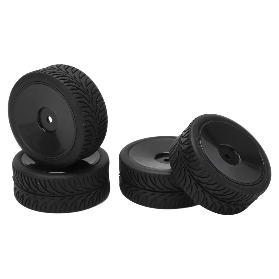 4Pcs Rc Gummi Reifen 65Mm Geschlossen Reifen Mit Arc Muster Für Wltoys 144001 Rc - Bild 2 von 4