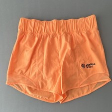 Justice Sport Girls Mesh Athletic Shorts Orange XL 16/18 Breathable Running