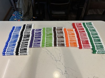   Expo Low Odor Markers Chisel Tip Dry Erase Markers Lot Of 137 Multi Colors! 