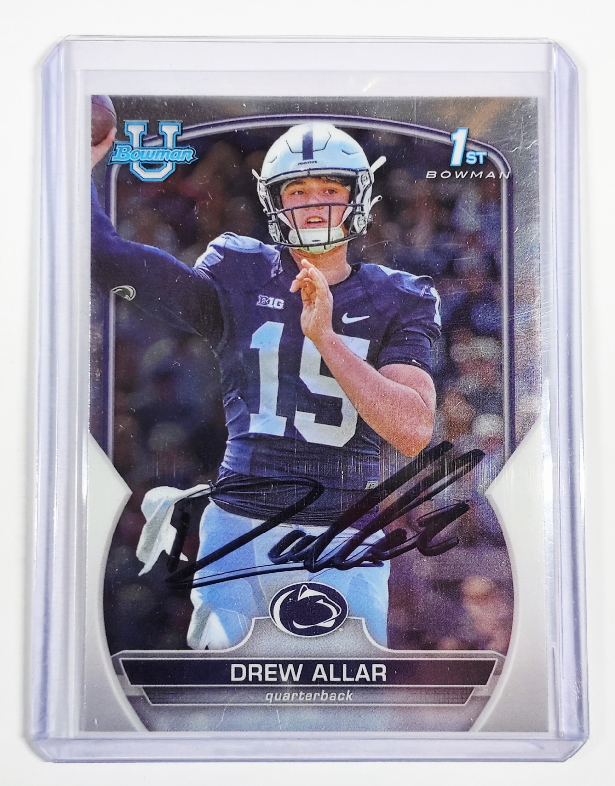 2022 Bowman Chrome U Drew Allar 1st Bowman SIGNED Autograph Penn State 🔥