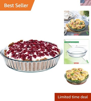 10.25 Inch Clear Glass Pie Plate - Heat Resistant and Elegant for Any Occasion