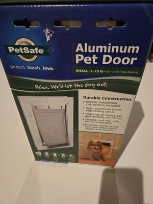Petsafe Aluminum Pet Door Dog  Cat Door Small 1-15 lb's White PPA00-10859 NIOB