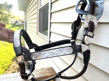 Harris Leather Works Sterling Silver Overlay Western Showmanship Halter Mare