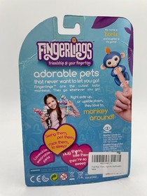 New Fingerlings BORIS Blue Orange Hair Toy Finger Monkey Bonus Stand