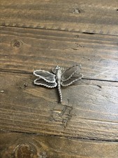 Vintage Silver Tone Wire Wing Dragonfly Pin Brooch