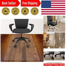 Clear PVC Office Chair Mat 36'' x 48'' - Protects Hardwood Floors Effortlessly