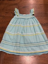 Mini Boden Girls Smocked Dress with Rickrack Trim and Pockets  Size 11  12Y